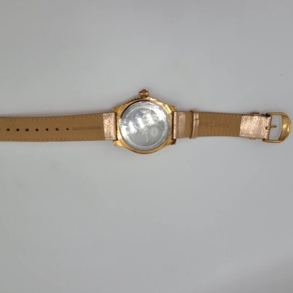 Betsey Johnson Rose Gold Watch with Crystal Bezel Leather Band NWOT! Works! - Picture 4 of 11